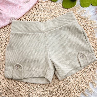 Conj. Blusa Manga Longa Capivarinha e Short Canelado - Rosa e Areia